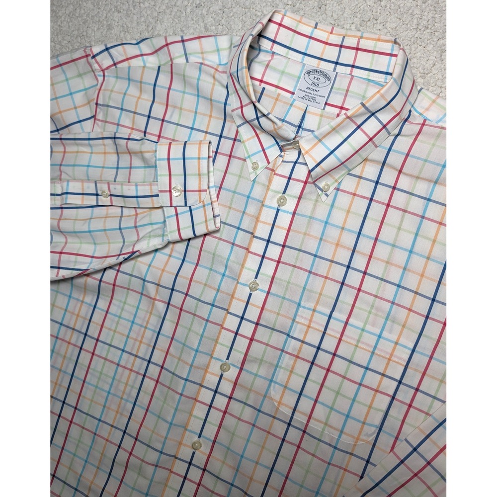 Brooks Brothers Regent XXL Non-Iron Cotton Multi Color Tattersall Check Shirt